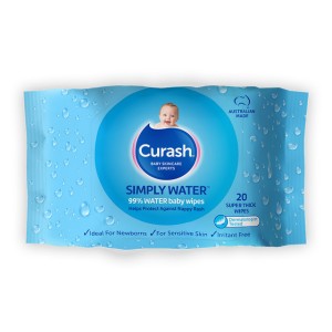 Curash Simply Water Wipes 20 Pack