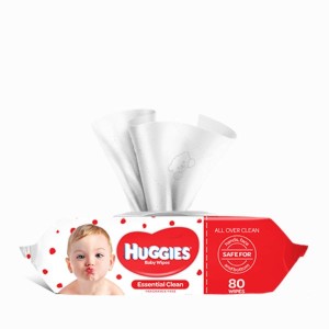 Huggies Essential Clean Baby Wipes 80 Pack